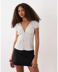 Motel - Ilias Corset Poplin Top - Lyst