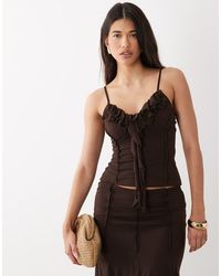 ASOS - Stretch Chiffon Ruffle Cami Top - Lyst