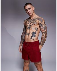 ASOS - – kurze badeshorts aus seersucker - Lyst