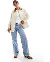 ASOS - Chaqueta De Estilo Campestre Con Acabado Encerado Y Solapas De Pana De -Neutro - Lyst