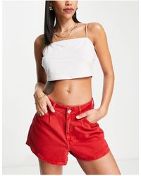 Red Jean and denim shorts for Women | Lyst