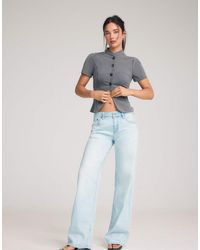 Stradivarius - D91 Low Wide-leg Jeans - Lyst