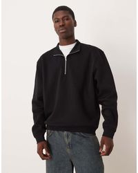 ASOS - Essentials Relaxed Fit Quarter Zip Sweatshirt - Lyst