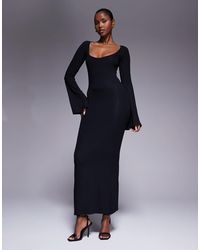 ASOS - Super Scoop Midi Dress With Flute Sleeves - Lyst