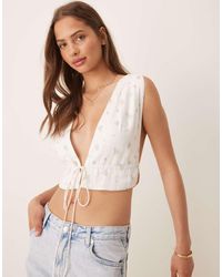 esmé studios - Esmee Exclusive Tie Front Beach Crop Top - Lyst