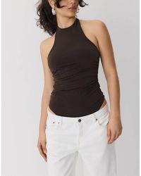 Stradivarius - Halterneck Bodysuit - Lyst