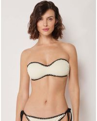 Calzedonia - Bandeau Bikini Top Bicolor Embroidery - Lyst