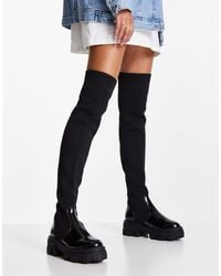 ASOS - Kimmy Flat Chunky Over The Knee Boots - Lyst