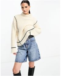 Y.A.S - Contrast Stitch Ribbed Jumper - Lyst