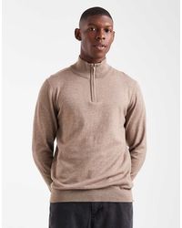Threadbare - Gebreide Trui Met 1/4 Rits - Lyst