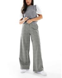 ASOS - Pantalones De Sastre Monocromáticos De Pernera Recta Holgada Con Estampado De Pata De Gallo De - Lyst