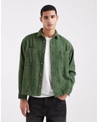 ASOS - Chemise coupe carrée oversize en imitation laine à chevrons - Lyst