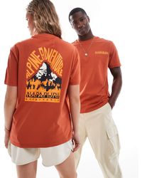 Napapijri - Niu Mountain Backprint T-shirt - Lyst