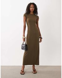 ASOS - Seam Detail Short Sleeve Midi Dress - Lyst