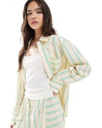 ASOS - – oversize-hemdbluse aus baumwoll-popeline mit farblich abgesetzten streifendetails - Lyst