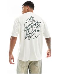 ASOS - Asos dark future - t-shirt oversize bianca con stampa di cowboy sul retro - Lyst