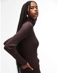 & Other Stories - Metallic Knitted Rib Top With Roll Neck - Lyst