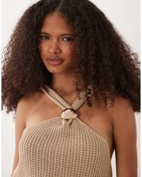 ASOS - Crochet Knit Halter Top With Hardware Trim - Lyst