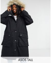 asos parka coats womens