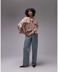 & Other Stories - Sheer Blouse With Ruffle Detail And Scarf Neck Tie - Lyst