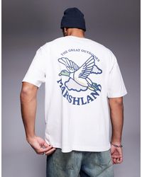 ASOS - T-shirt oversize coupe carrée avec imprimé sur la poitrine et au dos - Lyst