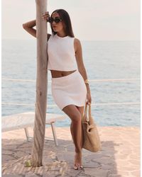 4th & Reckless - X Luana Barron Eden Knit Mini Beach Skirt Co-ord - Lyst