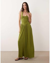 ASOS - Crinkle Halter Neck Midi Dress - Lyst