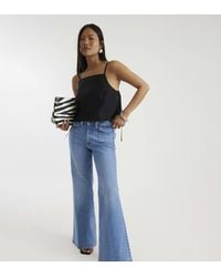 River Island - Denim High Waisted Relaxed Flare Jeans - Lyst