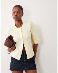 Vila - Short Sleeve Soft Knitted Cardigan - Lyst