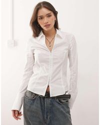 Weekday - Zip Up Shirt With Flare Sleeve Detailing - Lyst