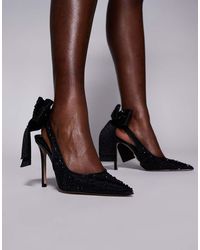 Steve Madden - Teacup Sling Back Heels With Bow Detail - Lyst