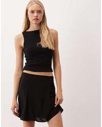 Vila - Flippy Hem Mini Skirt - Lyst