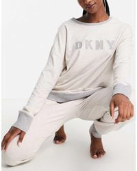 DKNY - Logo Super Soft Knitted Long Sleeve Top And Jogger Set - Lyst