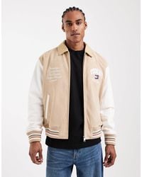 Tommy Hilfiger - – college-jacke aus echtem wildleder - Lyst