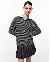 Pull&Bear - Polo rayé à col contrastant - Lyst