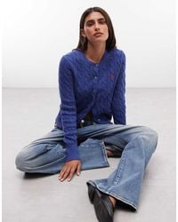 Polo Ralph Lauren - Icon Logo Cotton Cable Knit Cardigan - Lyst