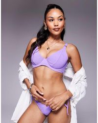 Ivory Rose - Fuller Bust Unpadded Underwired High Apex Plunge Bikini Top With Ring Detail - Lyst
