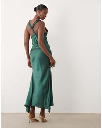 ASOS - Premium Plunge Modal Satin Maxi Dress - Lyst