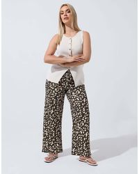 Yours Clothing - Deer Print Wide Leg Trousers - Lyst