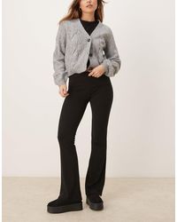 Gina Tricot - Jersey Flared Leg Pants With Fold Over Waistband - Lyst