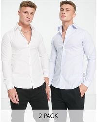 French Connection - 2 Pack Skinny Formal Shirts - Lyst