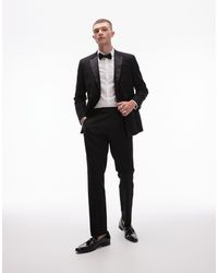 TOPMAN - Premium Slim Wool Tux Suit Trouser - Lyst