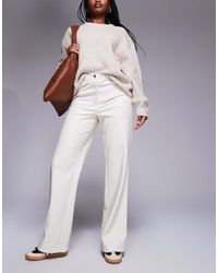 River Island - Faux Leather Relaxed Straight Trouser - Lyst