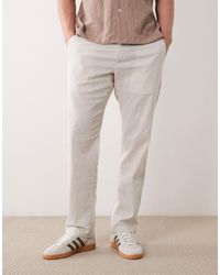 JJ Rebel - Drawstring Linen Mix Trousers - Lyst