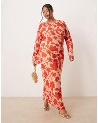 Pretty Lavish Curve - Ethel Long Sleeve Jersey Midaxi Dress - Lyst