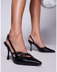 Public Desire - Smooch - chaussures à petit talon avec lanières et bride arrière - noir - Lyst
