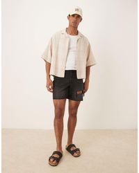 ASOS - Mid Length Slim Denim Shorts With Rips - Lyst