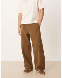 ASOS - Pantaloni Marroni Con Gamba A Cilindro - Lyst