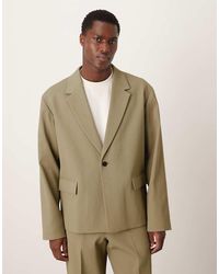 ASOS - Ribbed Fabric Boxy Suit Jacket - Lyst