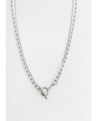 Reclaimed Vintage - T-Bar Necklace With Rice Ball Chain - Lyst